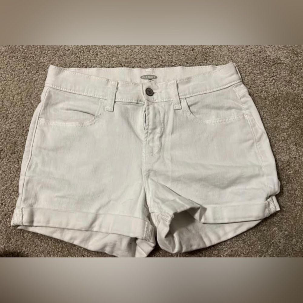 White jean shorts